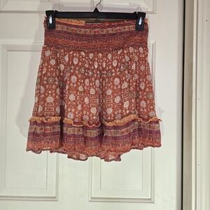 Anthropologie Bohemian Patterned Stretchy Skirt